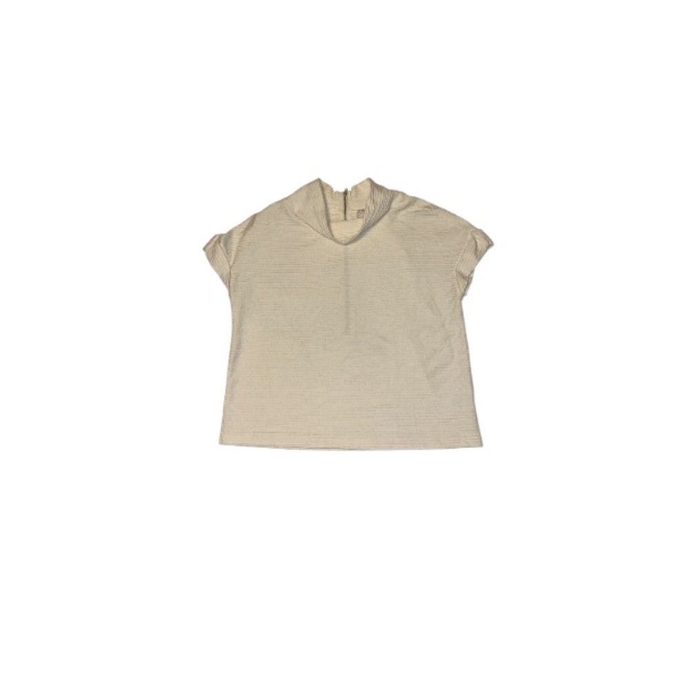Anthropologie Postmark Cream Short Sleeved Funnel Neck Top - Women’s Size Large